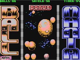 In game image of Ballmania on the Commodore 64.