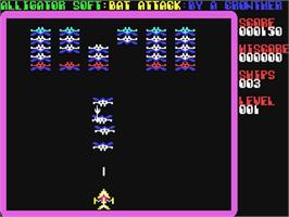 In game image of Bat Attack on the Commodore 64.