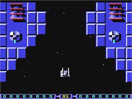In game image of Bedlam on the Commodore 64.