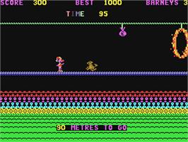 In game image of Bigtop Barney on the Commodore 64.