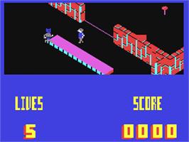 In game image of Blagger Goes To Hollywood on the Commodore 64.