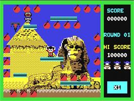 In game image of Bomb Jack on the Commodore 64.