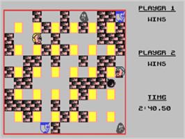 In game image of Bomb Squad (RUN) on the Commodore 64.