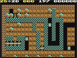 In game image of Boulder Dash on the Commodore 64.