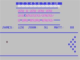 In game image of Bowling Champ / Bowling (Joseph Ganci) on the Commodore 64.