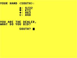 In game image of Bridge 3.0 on the Commodore 64.