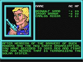 In game image of Buck Rogers - Countdown To Doomsday on the Commodore 64.