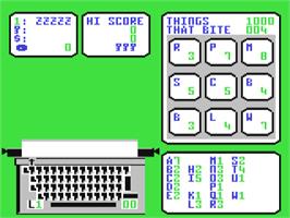 In game image of Buzzword on the Commodore 64.