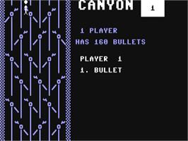 In game image of Canyon on the Commodore 64.