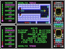 In game image of Captain Fizz Meets the Blaster-Trons on the Commodore 64.
