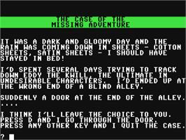 In game image of Case Of The Missing Adventure, The (1984) on the Commodore 64.