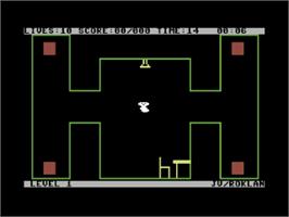 In game image of Castle Hassle on the Commodore 64.