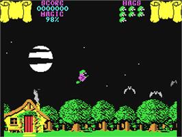 In game image of Cauldron on the Commodore 64.