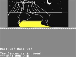 In game image of Circus (Channel 8 Software) on the Commodore 64.