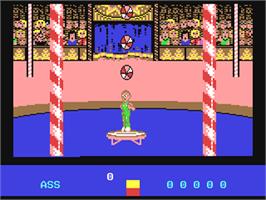 In game image of Circus Attractions on the Commodore 64.