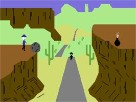 In game image of Cliff Hanger on the Commodore 64.