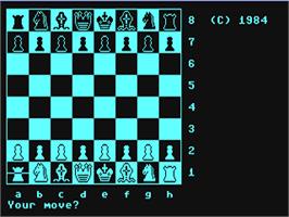 In game image of Colossus Chess 2.0 on the Commodore 64.