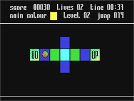 In game image of Coloured (Binary Zone) on the Commodore 64.