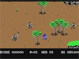 In game image of Commando on the Commodore 64.