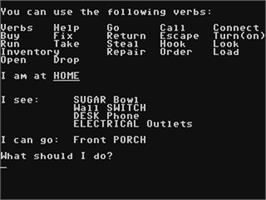In game image of Computer Adventure (Victory Software) on the Commodore 64.