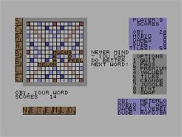 In game image of Computer Scrabble on the Commodore 64.