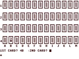 In game image of Concentration (Simon & Schuster) on the Commodore 64.