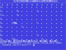 In game image of Conflict 2500 on the Commodore 64.