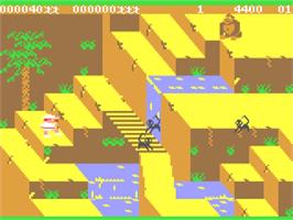 In game image of Congo Bongo (1983) on the Commodore 64.