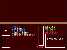 In game image of Coplin Flight Simulator on the Commodore 64.