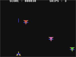 In game image of Cosmic Combat (Binary Zone - 1993) on the Commodore 64.