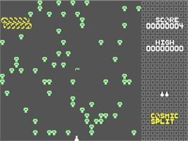 In game image of Cosmic Split (Computer Odyssey) on the Commodore 64.