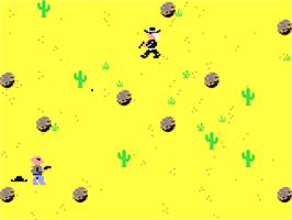 In game image of Cowboy Duel - Live Your Dream! on the Commodore 64.