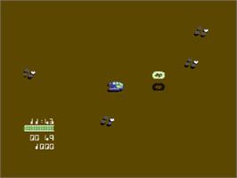 In game image of Critical Mass (Sirius Software) on the Commodore 64.