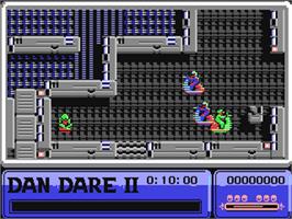 In game image of Dan Dare 2: Mekon's Revenge on the Commodore 64.