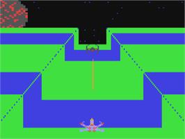 In game image of Dark Star (Melbourne House) on the Commodore 64.