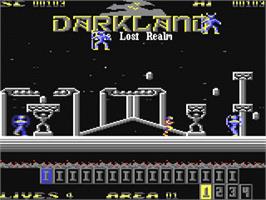 In game image of Darkland - The Lost Realm on the Commodore 64.