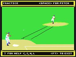 In game image of Dave Winfield's Batter Up! on the Commodore 64.