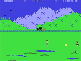 In game image of Davy - King Of The Wild Frontier on the Commodore 64.