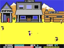 In game image of Dead Or Alive on the Commodore 64.