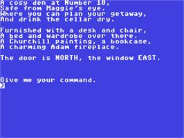 In game image of Denis Through the Drinking Glass on the Commodore 64.