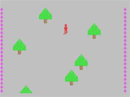In game image of Downhill - Ski Jump on the Commodore 64.