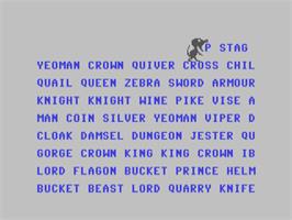 In game image of Dragon Type on the Commodore 64.