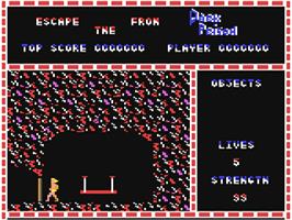 In game image of Escape From The Dark Prison on the Commodore 64.