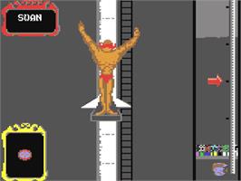 In game image of Fiendish Freddy's Big Top O' Fun on the Commodore 64.