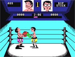 In game image of Fight Night (US Gold / Accolade) on the Commodore 64.
