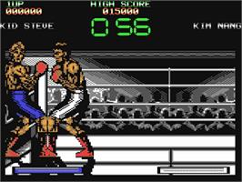 In game image of Final Blow on the Commodore 64.
