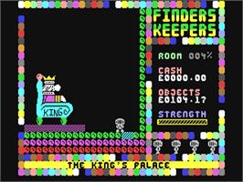 In game image of Finders Keepers on the Commodore 64.