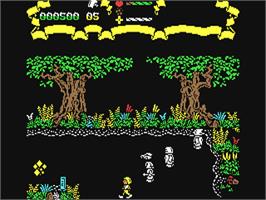 In game image of Firelord on the Commodore 64.