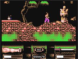 In game image of First Samurai on the Commodore 64.