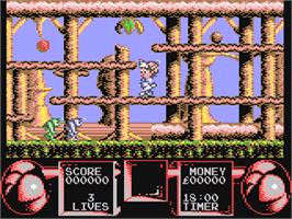 In game image of Flimbo's Quest on the Commodore 64.